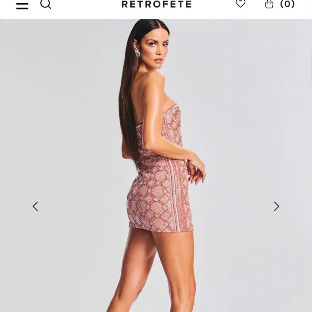 Retrofete Red Heather Sequin Chainmail Dress